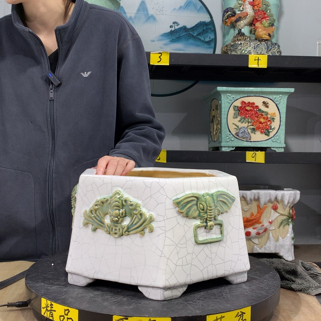 @*心高温烧制石湾盆不退换