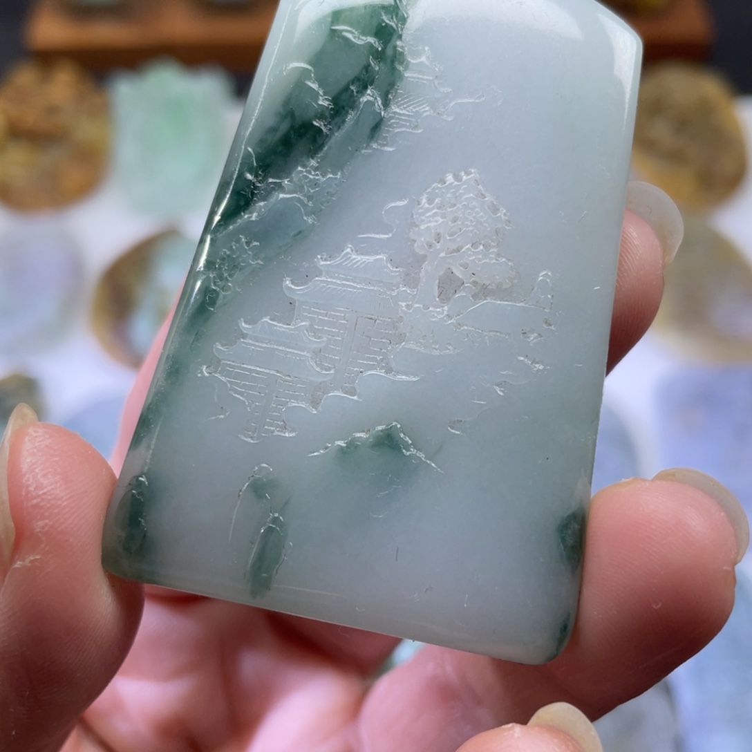 未镶嵌定制翡翠山水