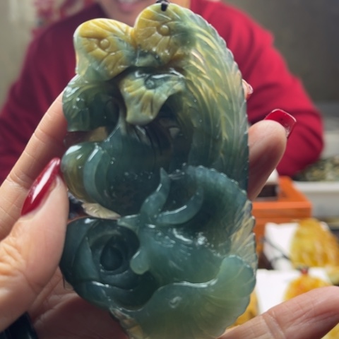 岫玉挂件未镶嵌我***欣挂件