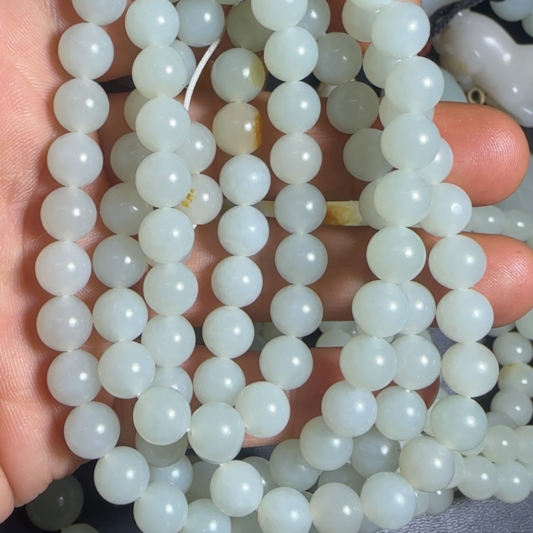 未镶嵌手链和田玉卡8籽