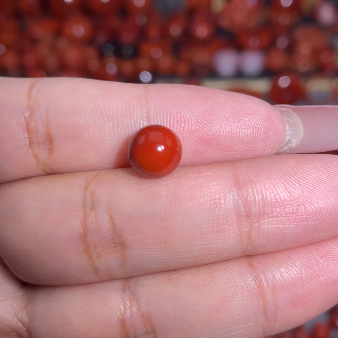 南红玛瑙未镶嵌瓦西圆珠卡8.6