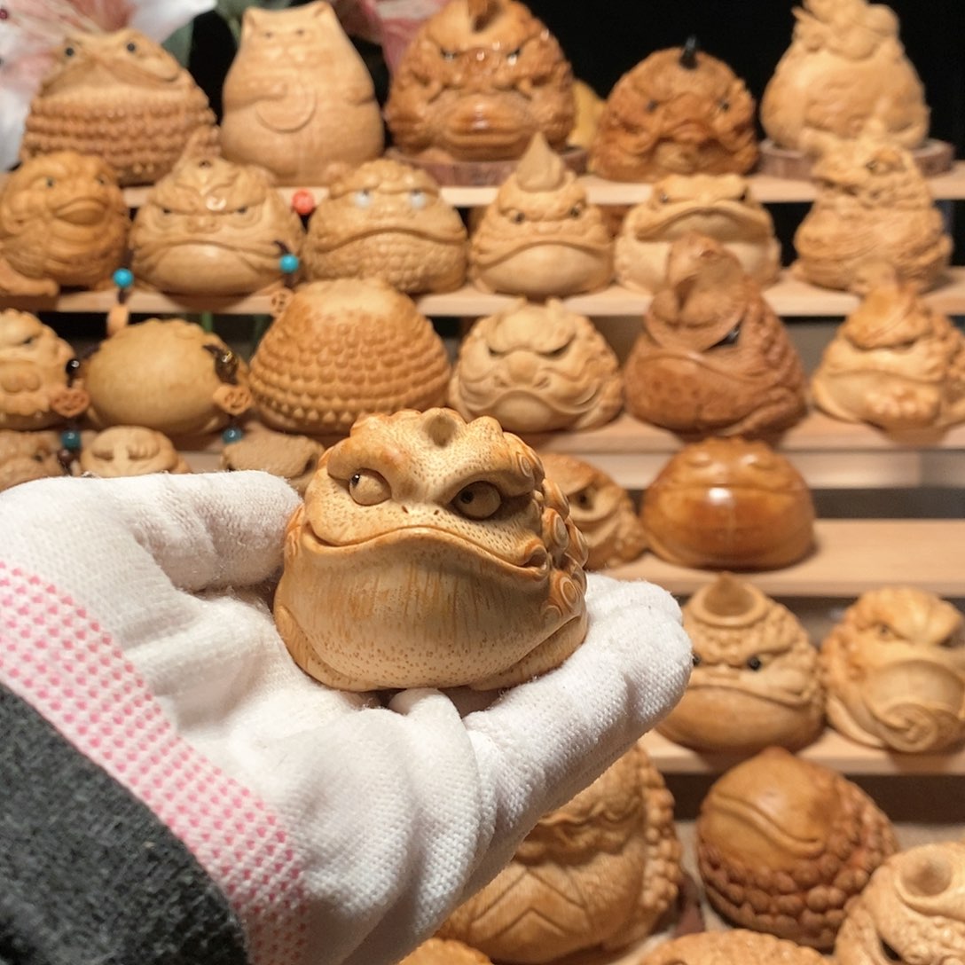 竹简*竹根雕金蟾竹根雕