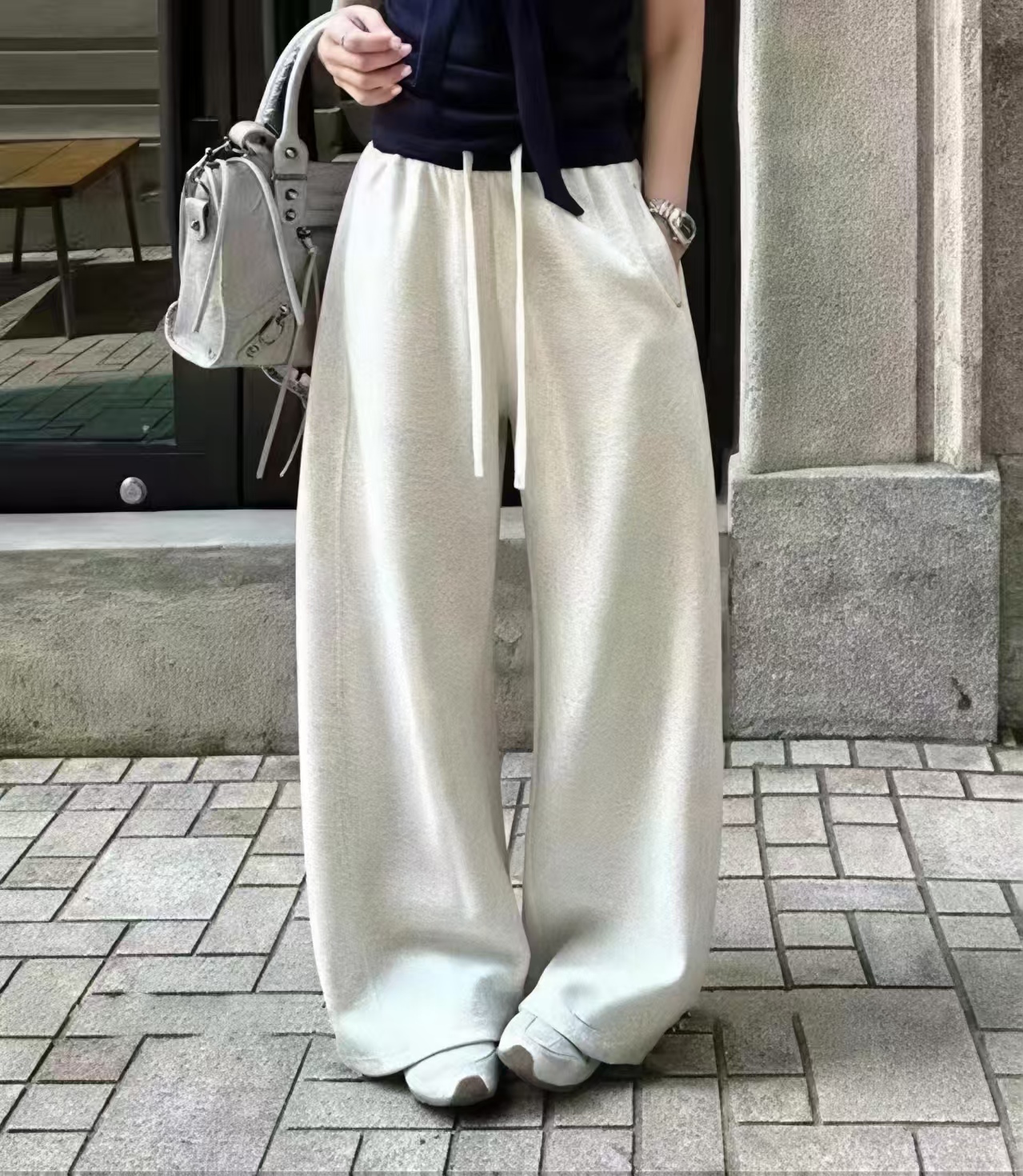 【1875】休闲裤厚款百搭垂感纯色冬季休闲裤