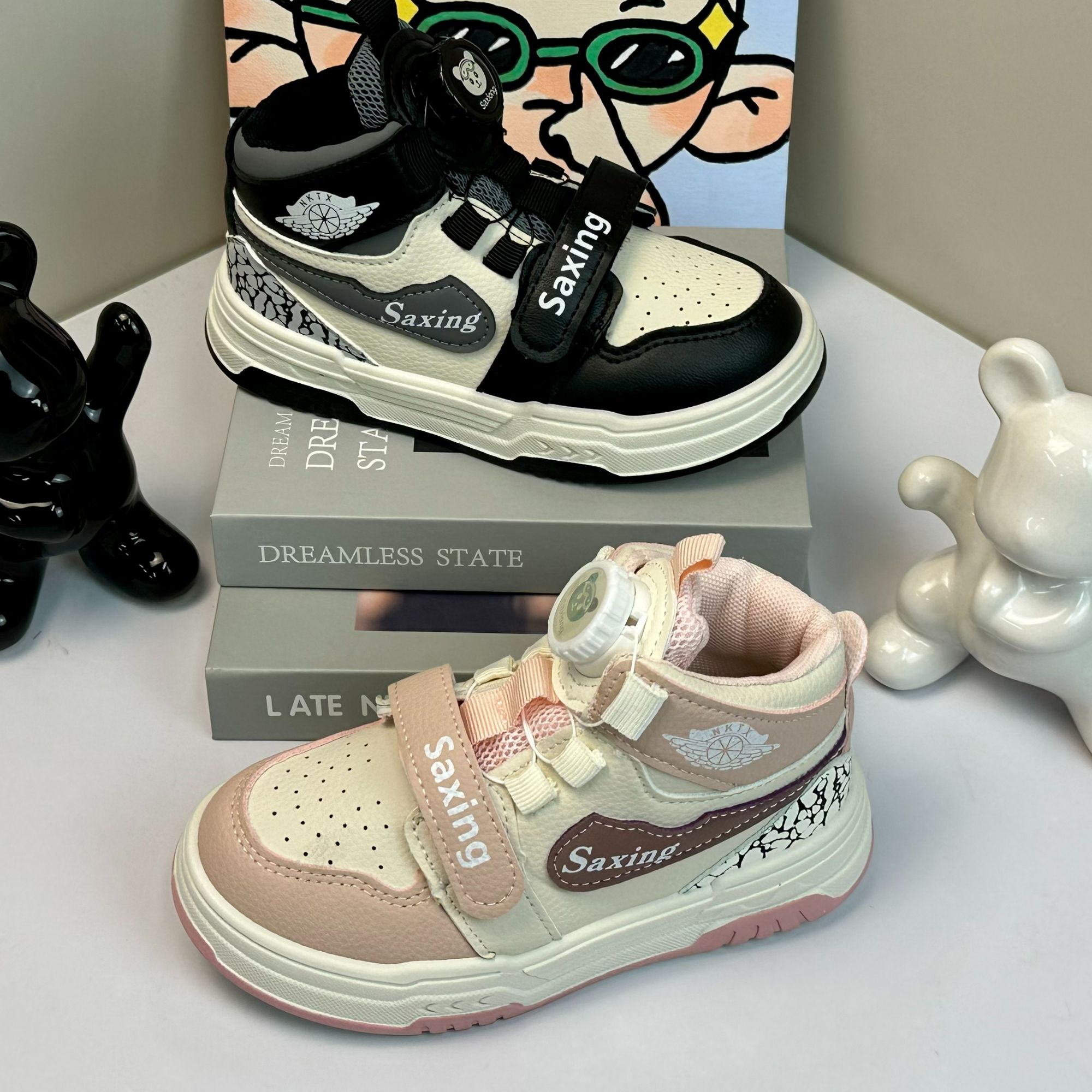 L229早秋女童中高帮板鞋儿童男童休闲运动鞋中大童皮面防滑童鞋