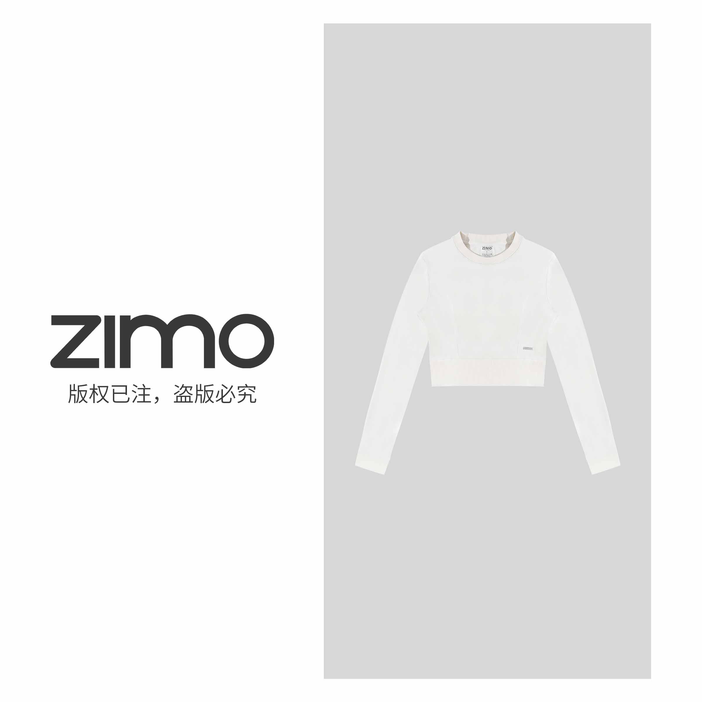 空气层设计师款女士长袖白蛋白115-zimo-健身瑜伽服健服YFCX115