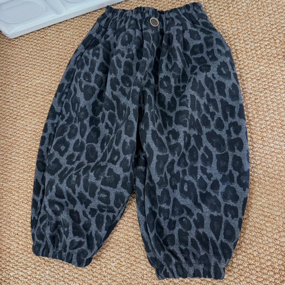 【衣乐】豹纹韩系加绒灯笼裤休闲百搭长裤卫裤帅气