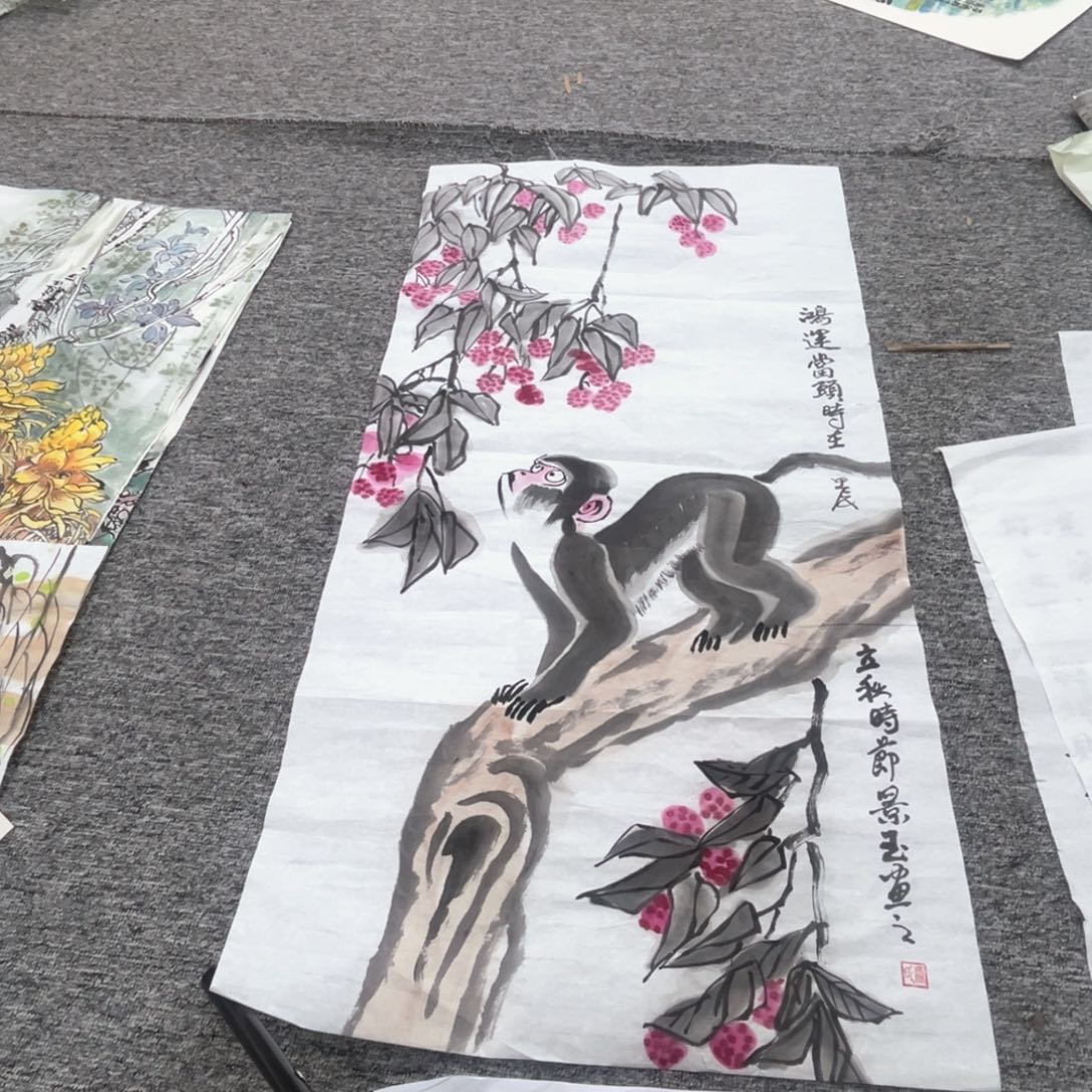 国画卢景玉老师三尺绘画微瑕介意慎拍