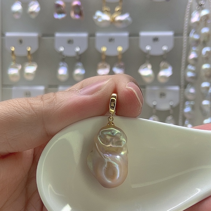 颈饰银S925镶嵌淡水珍珠40