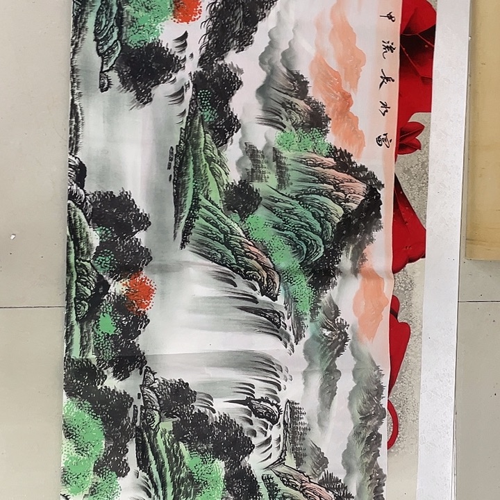 国画富水长流霍志楠老师手绘