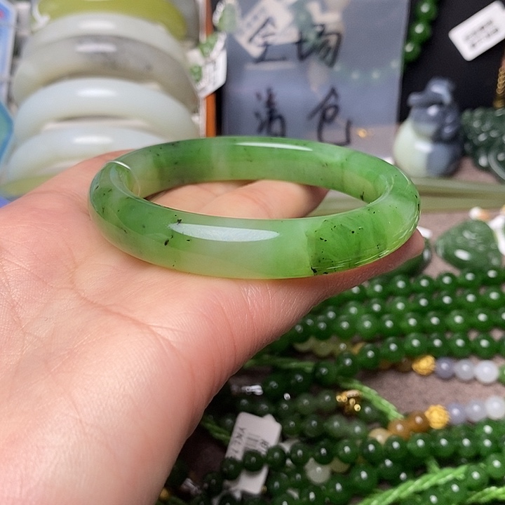 和田玉未镶嵌手镯54.6