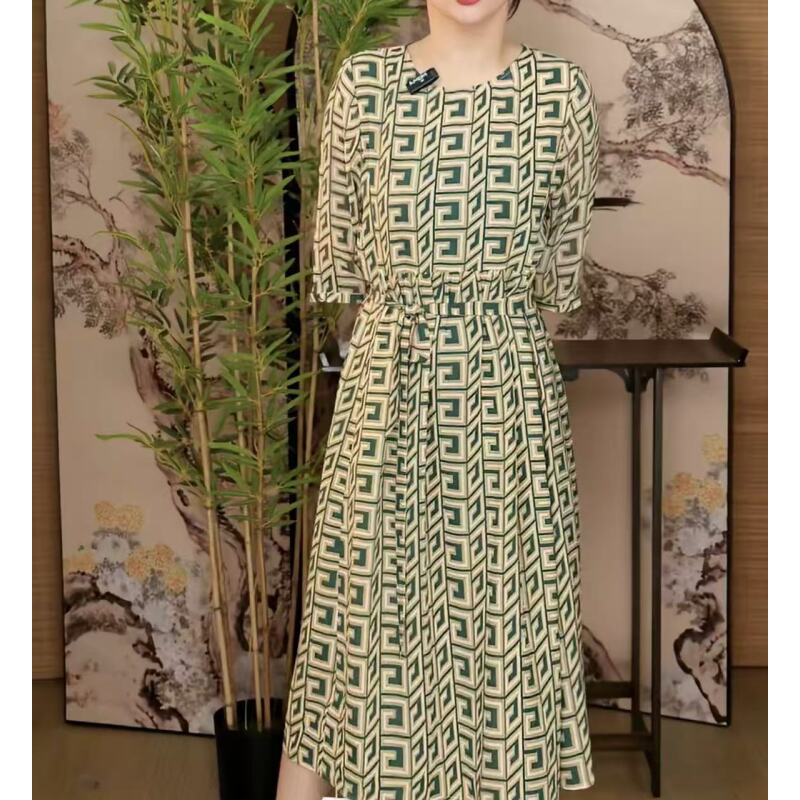 妈妈优雅气质连衣裙春装女2025年新款高端奢华欧货长袖裙子A168