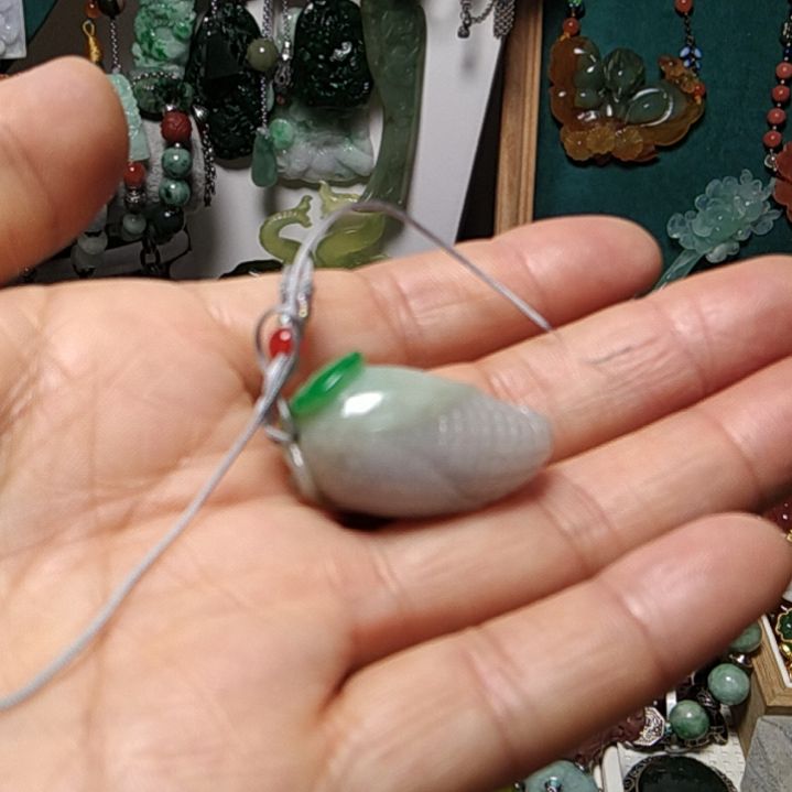 蛇纹石玉未镶嵌吊坠(赠链)