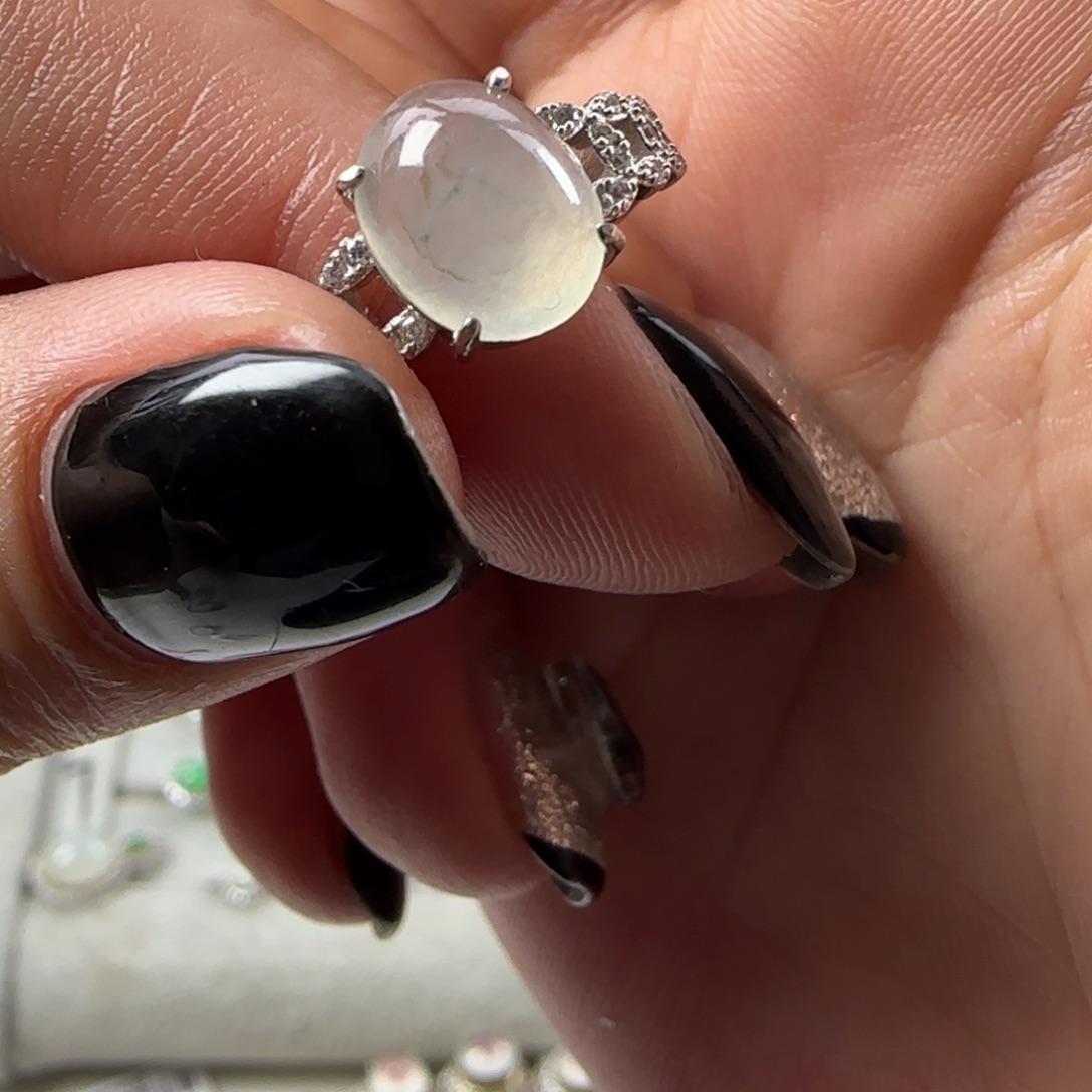 翡翠银S925镶嵌戒指