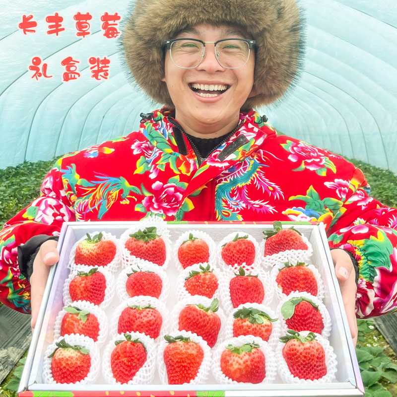 【礼盒装】长丰99草莓新鲜水果九九红颜奶油牛奶顺丰圣诞元旦礼物
