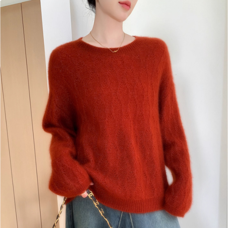 （张校长专属）镂空花纹山羊绒圆领打底衫KRT24142