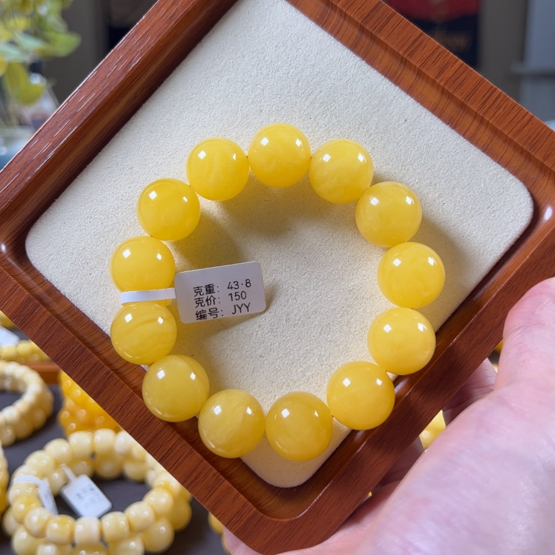 裸石蜜蜡未镶嵌18mm焦皮鸡油黄浓蜡圆珠jyy