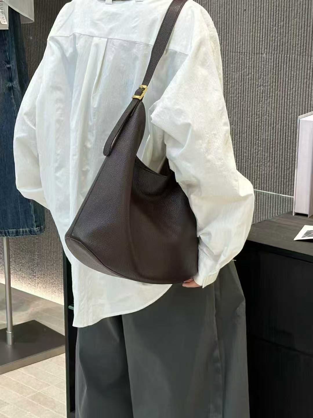 88067#水桶包斜跨包托特包编织都市简约防刮经典肩包斜挎包