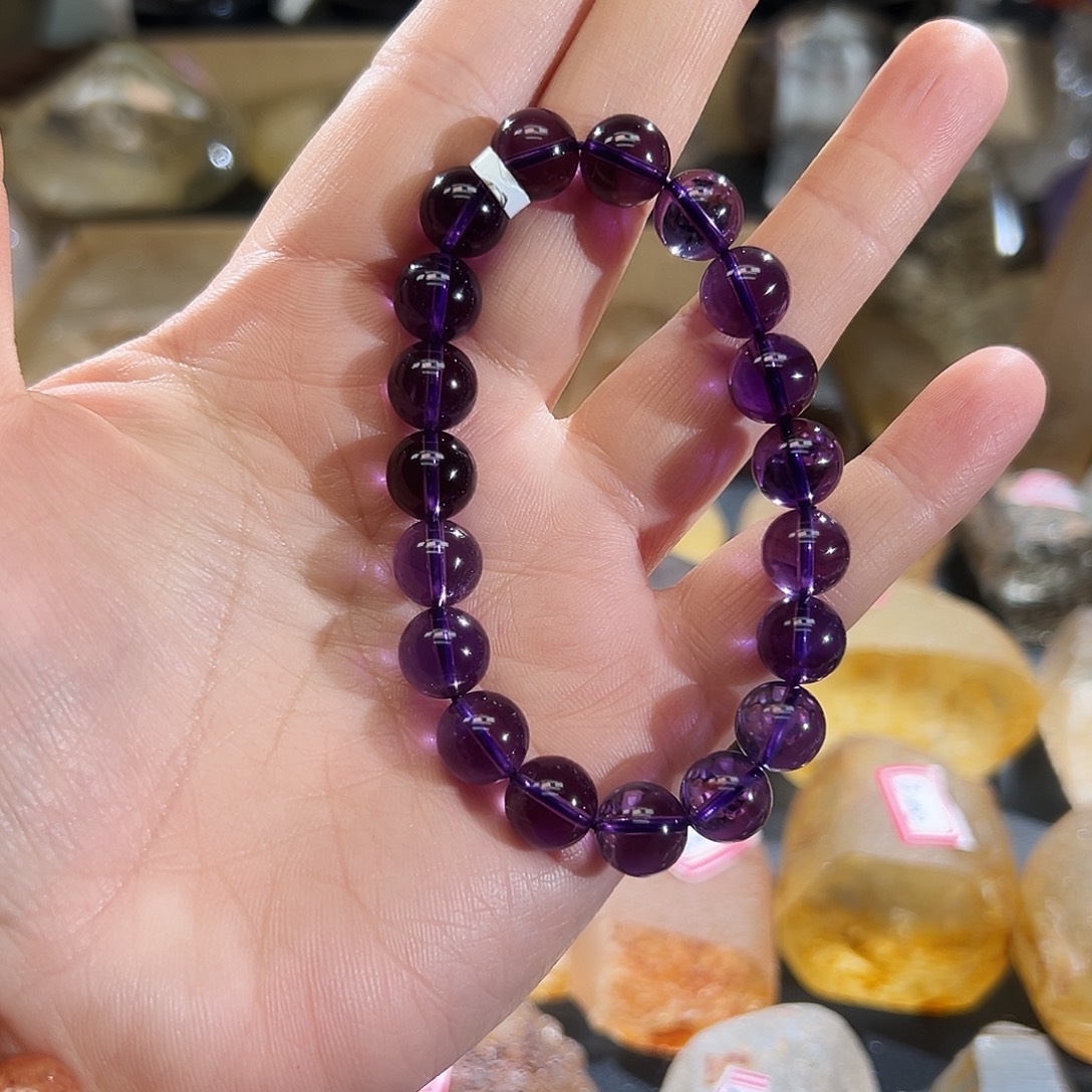 水晶手串未镶嵌紫水晶手链