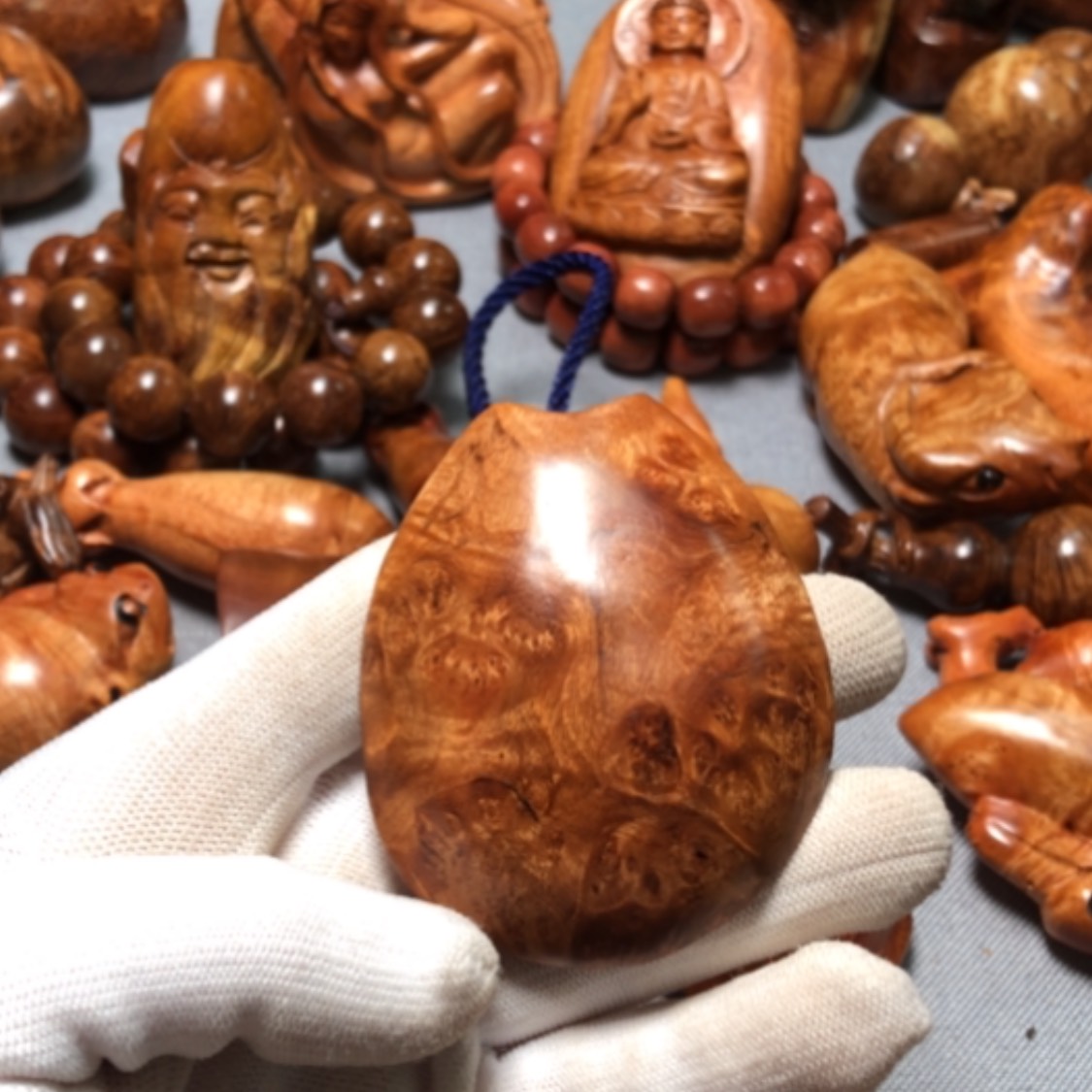 【闪购商品】木麻梨疙瘩火琉璃手把件