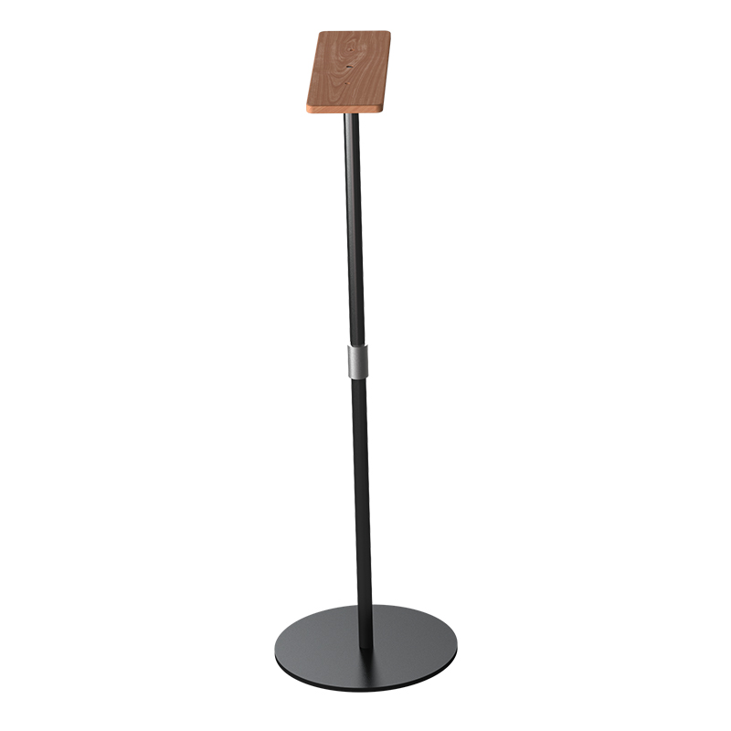 【单支魔砖支架】音响金属支架带螺口安装实木底座可伸缩碳钢管材质