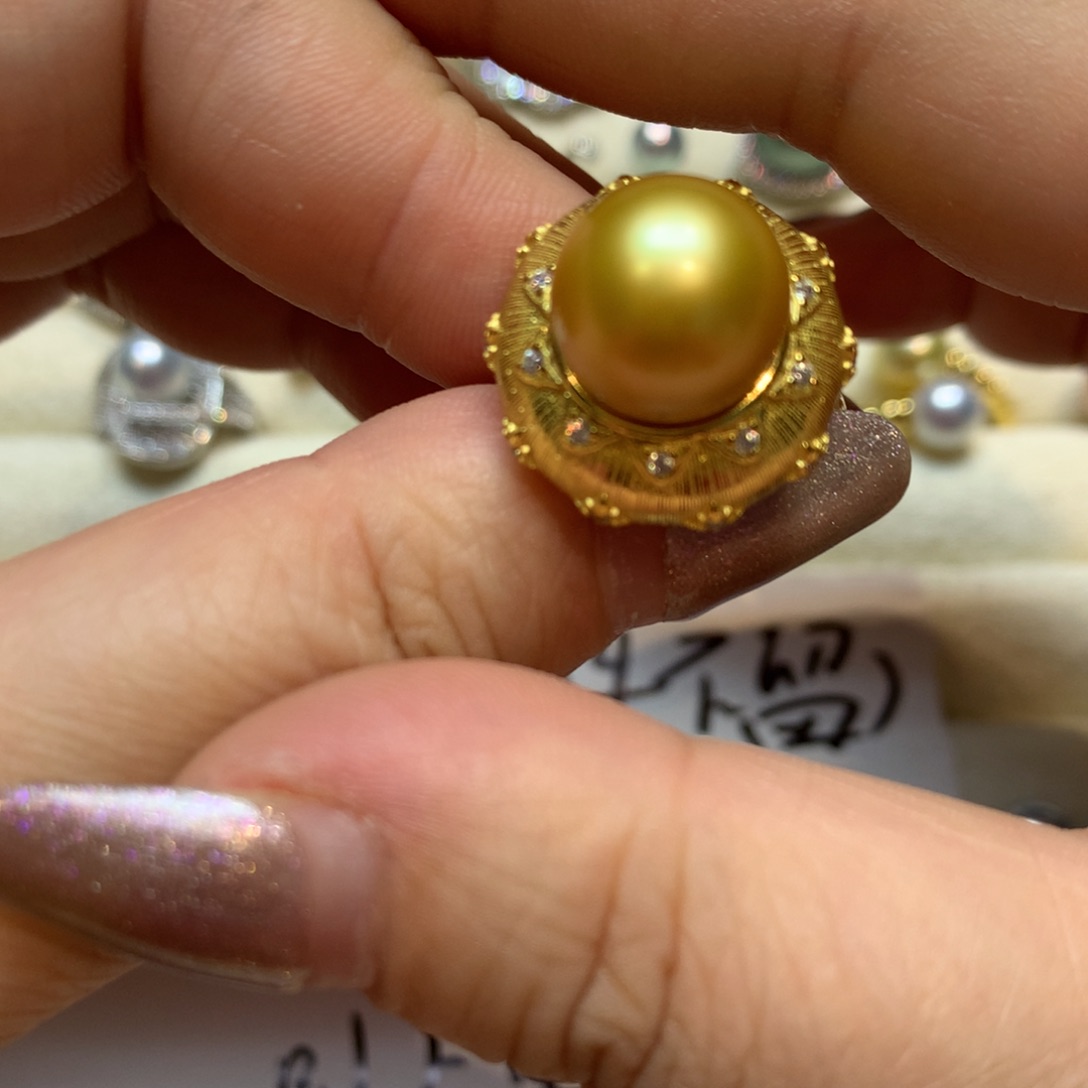 海水珍珠戒指银S925镶嵌