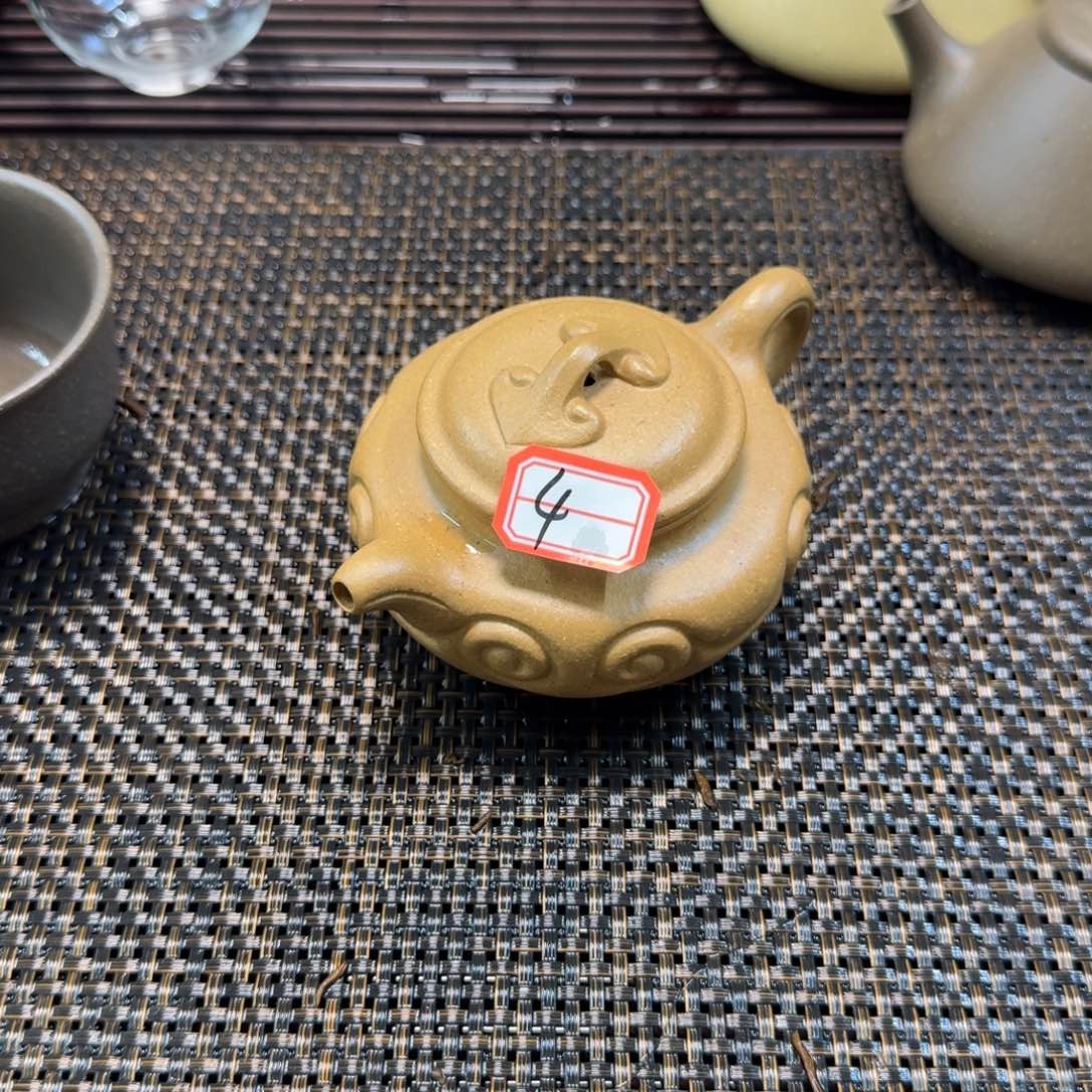 茶壶紫砂4号紫砂壶如意仿古180CC瑕