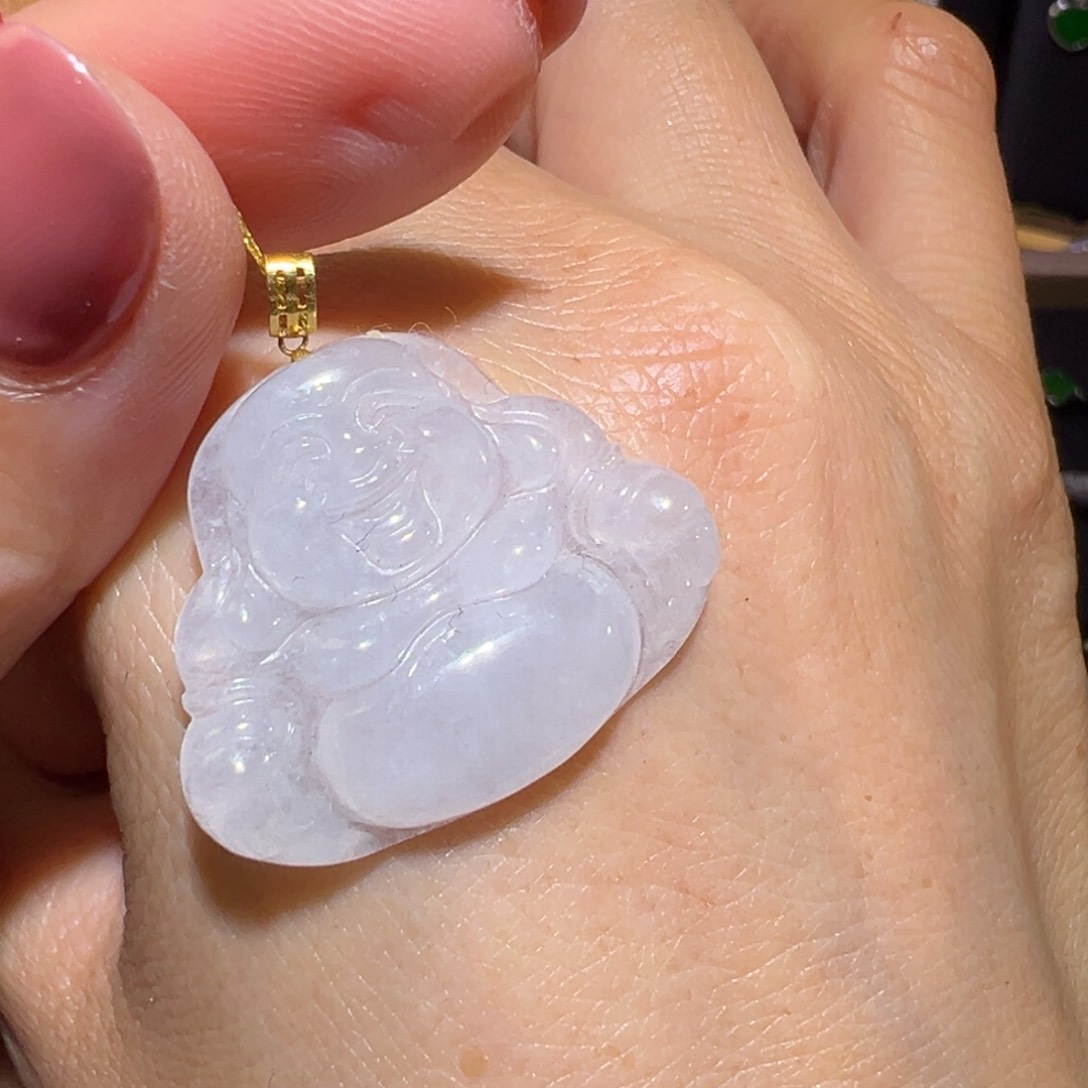 翡翠颈饰18K金镶嵌吊坠