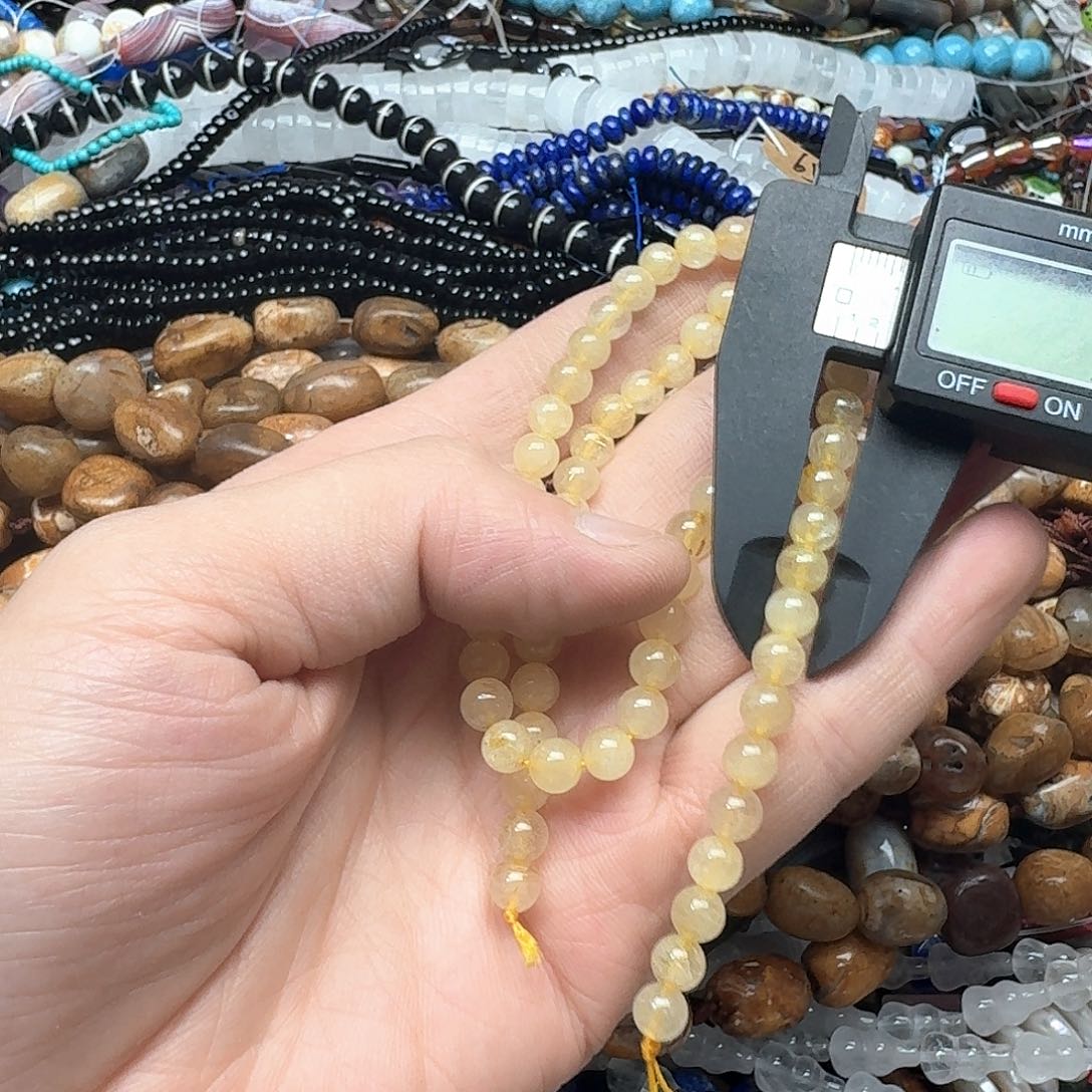 玛瑙/玉髓合金珠宝半成品一条6mm金发晶