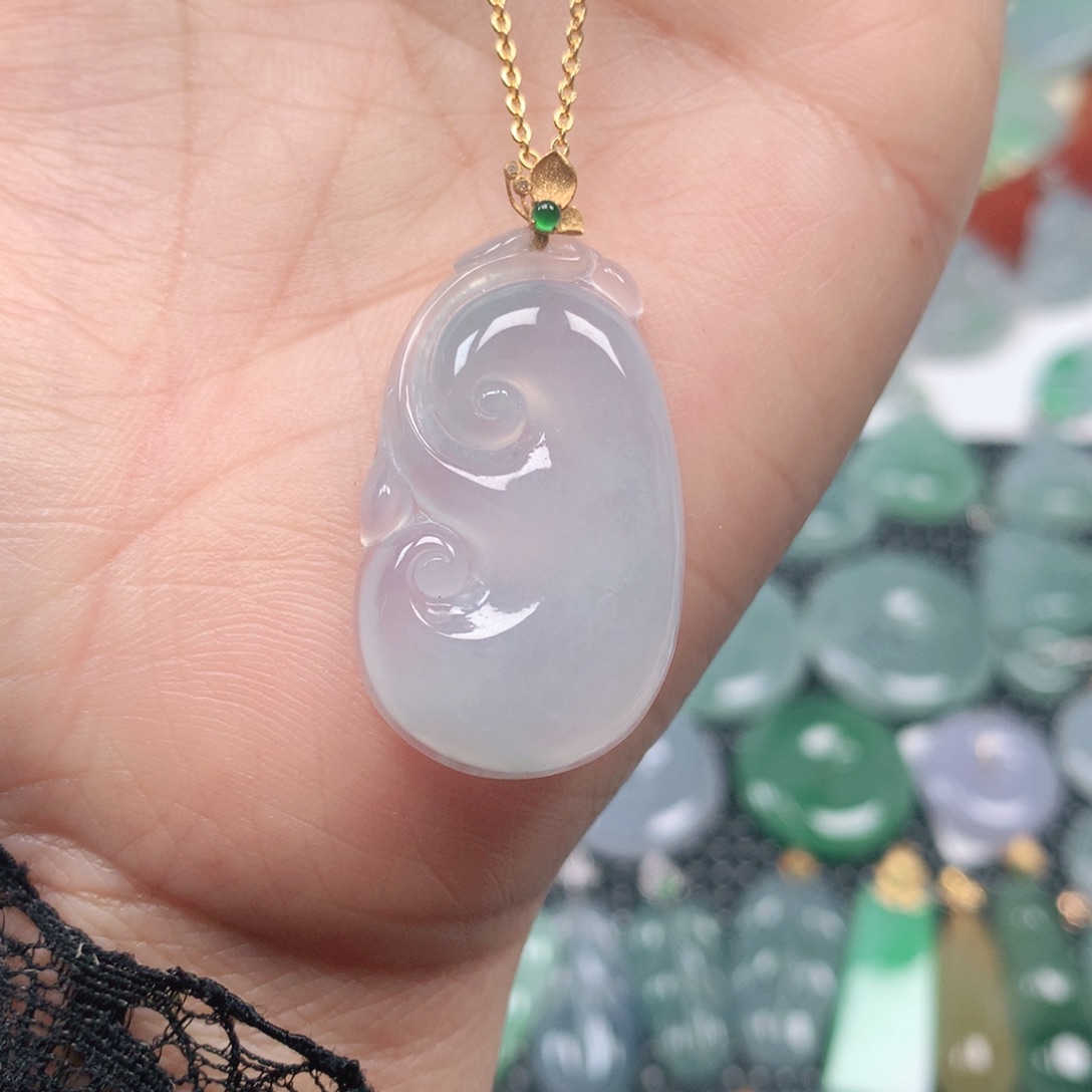 【闪购商品】翡翠吊坠(不含链)18K金镶嵌