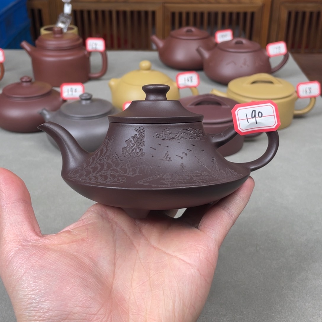 紫砂茶壶半手工紫泥云炉壶190c c