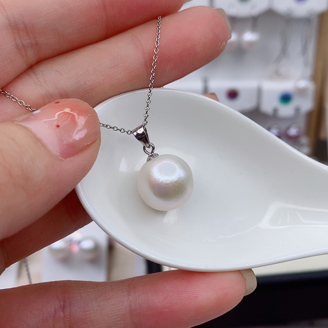 淡水珍珠银S925镶嵌颈饰