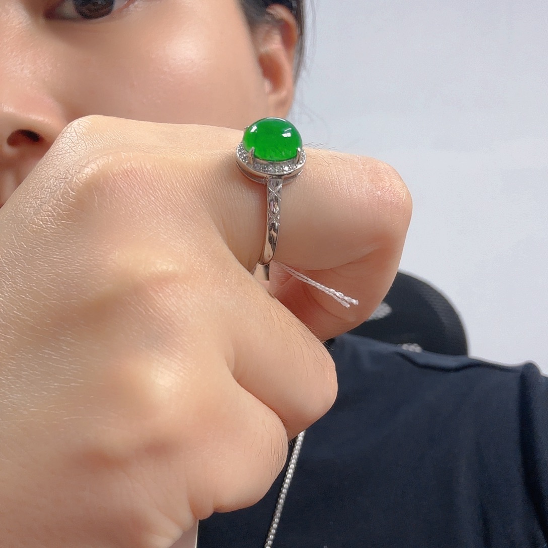 翡翠银S925镶嵌吊坠(不含链)