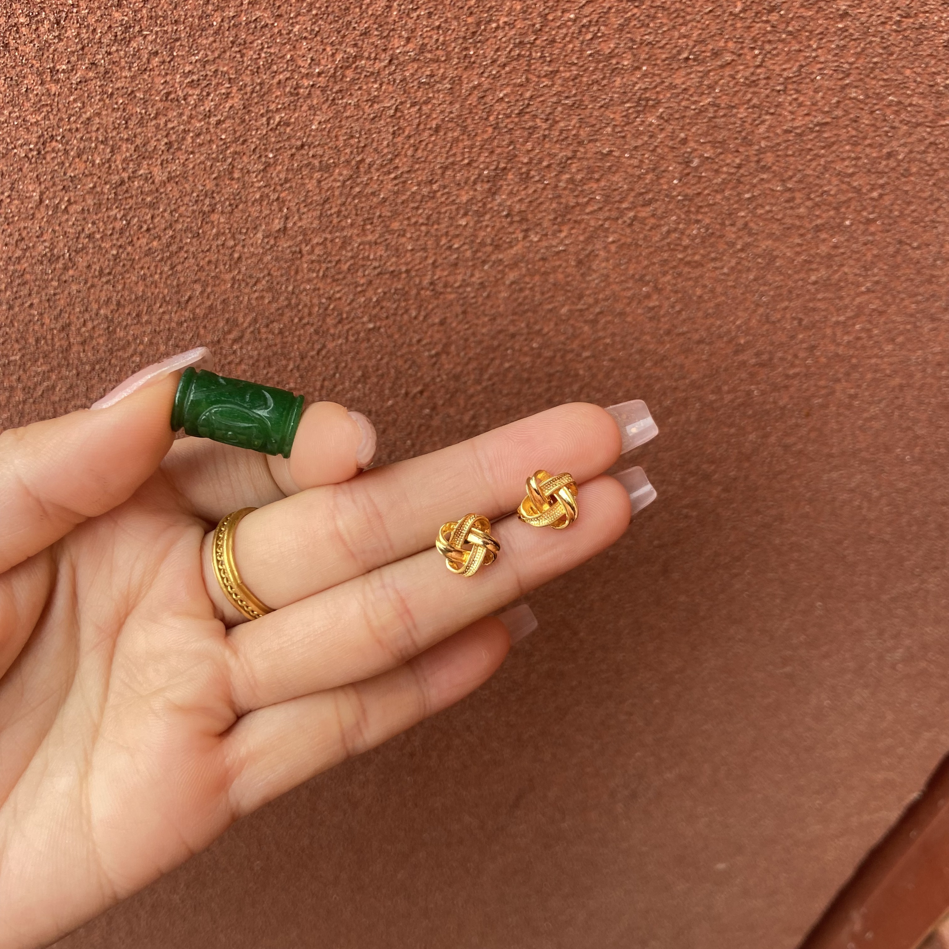 150如意耳钉 玛瑙珠多样发一