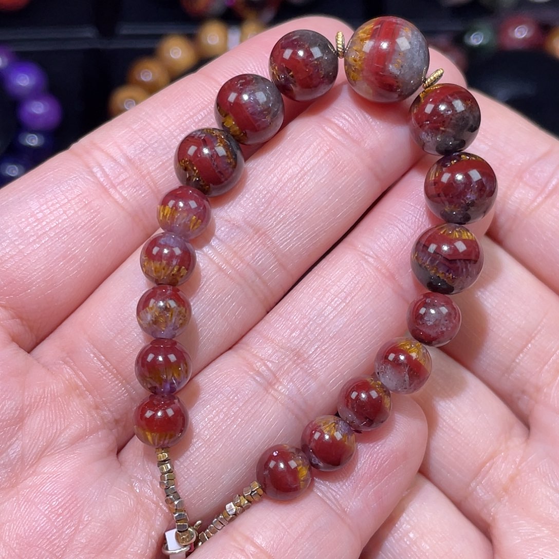 水晶极光单圈设计手链银S925镶嵌咖****妈