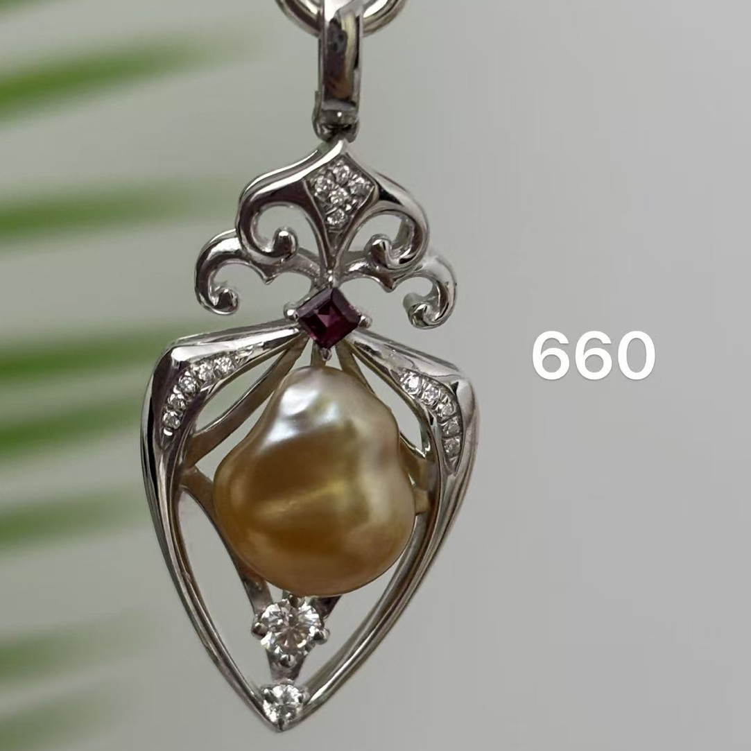 海水珍珠keshi吊坠