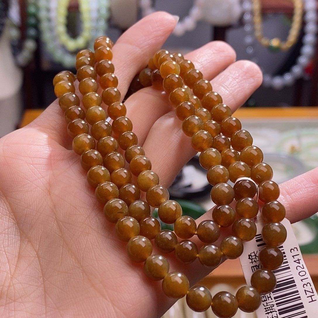 和田玉且末糖多圈6MM未镶嵌