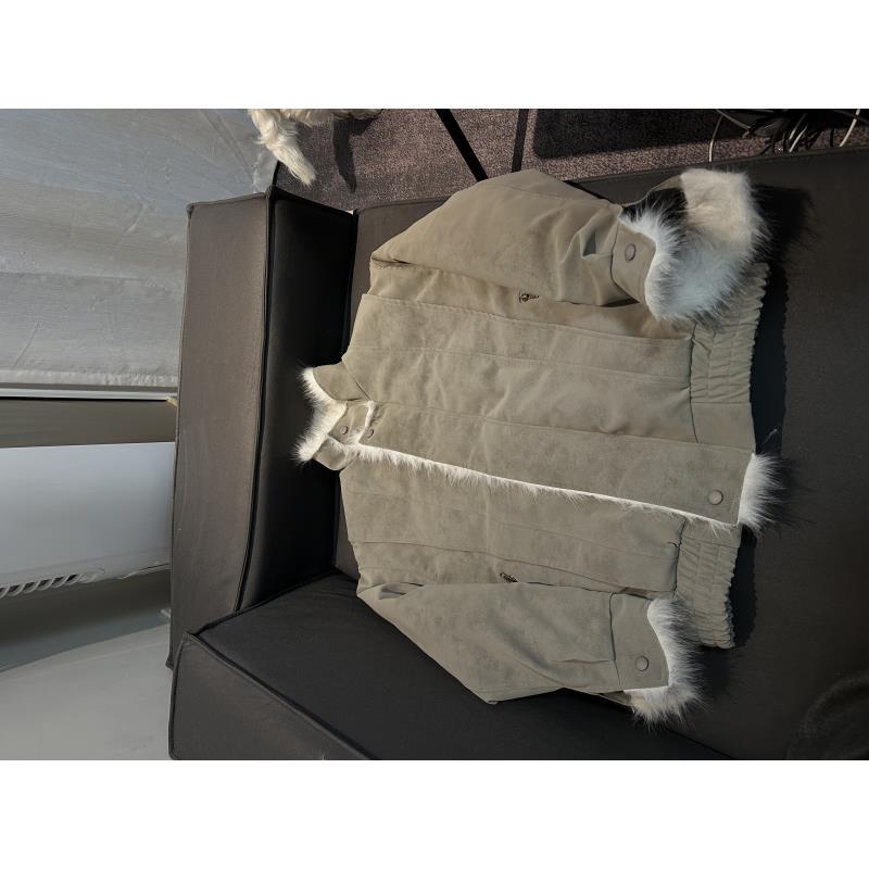 Z308 冬季时尚保暖潮流帅气设计男女毛领个性拼接外套