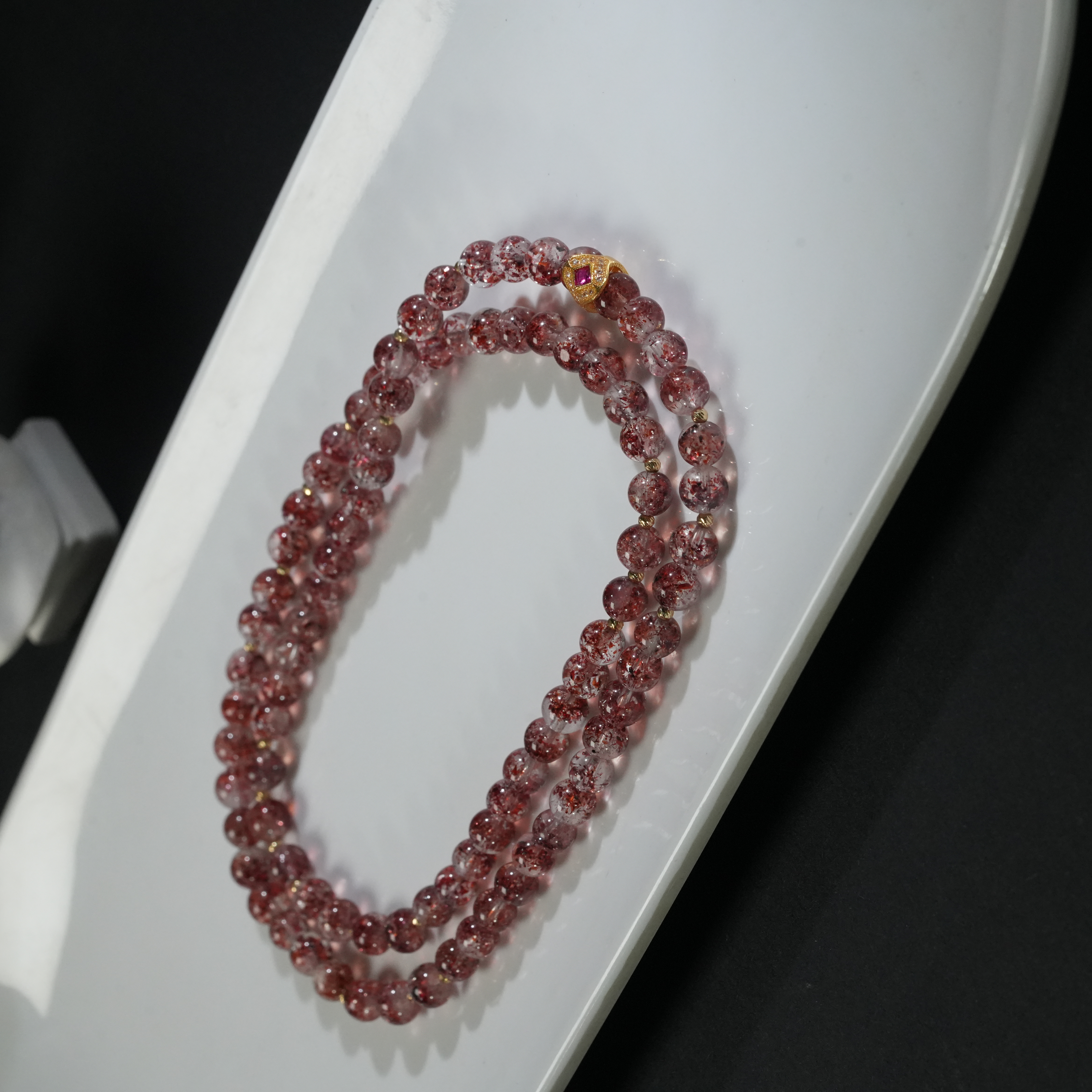 【东方十八岁】【赤霞】水晶超七18K金设计款多圈手串多样性发其一