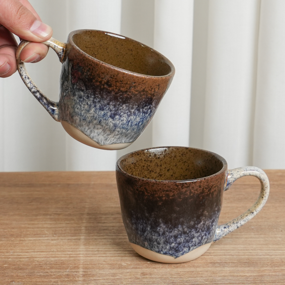 带把杯陶瓷杯子家用咖啡杯流釉高颜值创意带把杯E4D