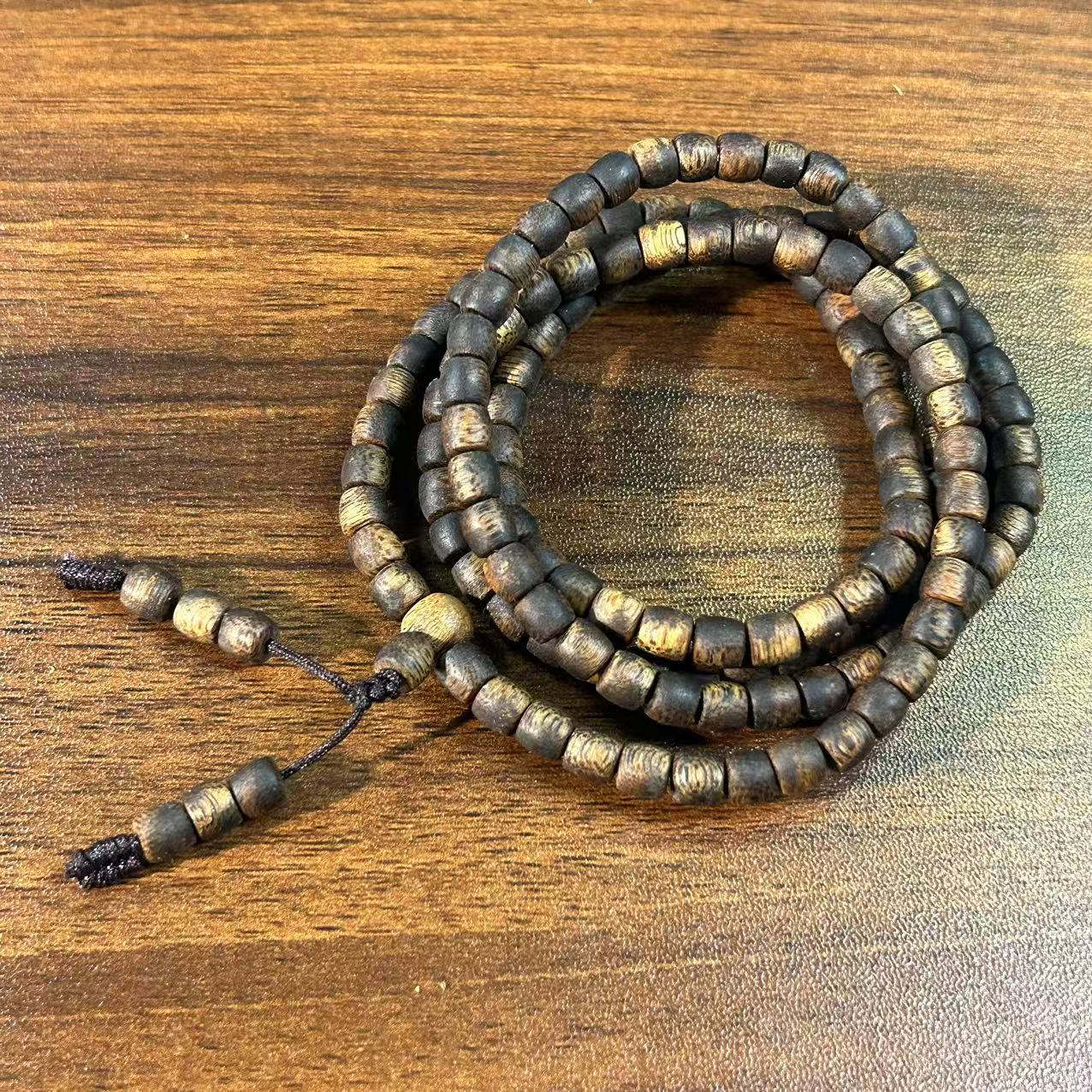 3号【奇楠-树心-老料】5mm+多圈小桶珠沉香手串  多样性发货-