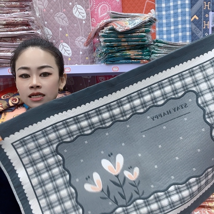 棉灰色三朵花纯棉