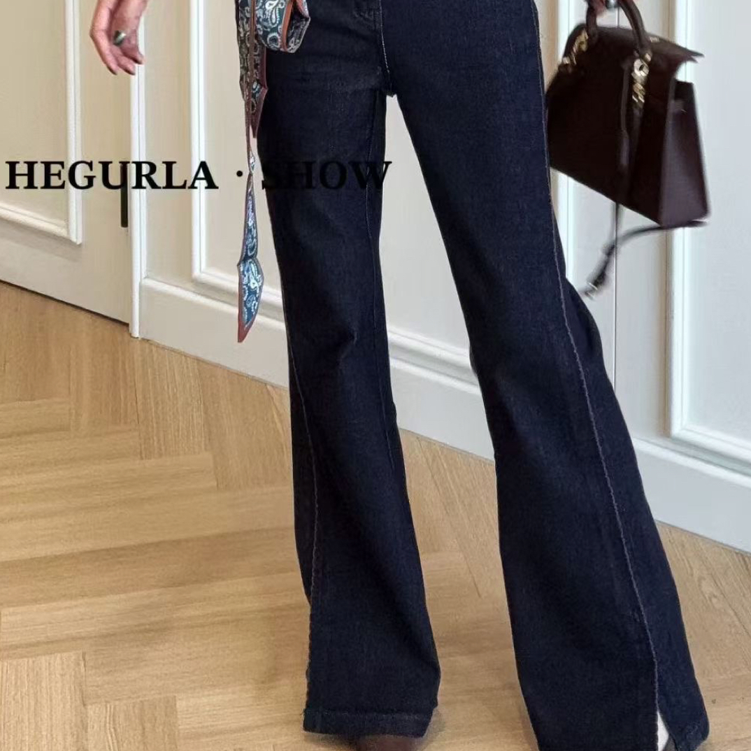 新款女士高腰喇叭牛仔长裤休闲百搭时尚单品
