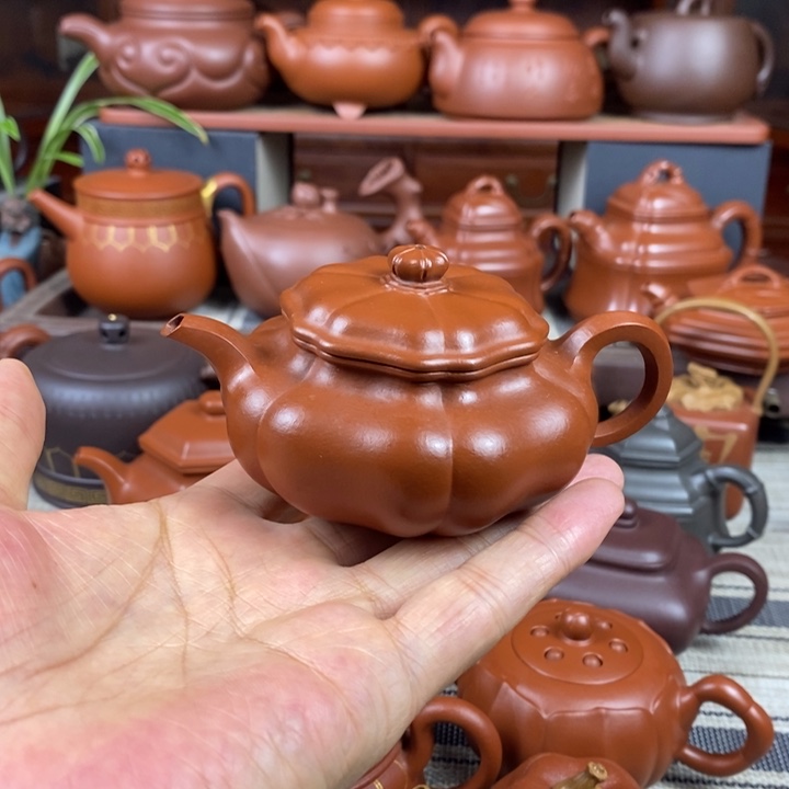 茶壶紫砂葵仿古130-300cc原矿赵庄朱泥特价