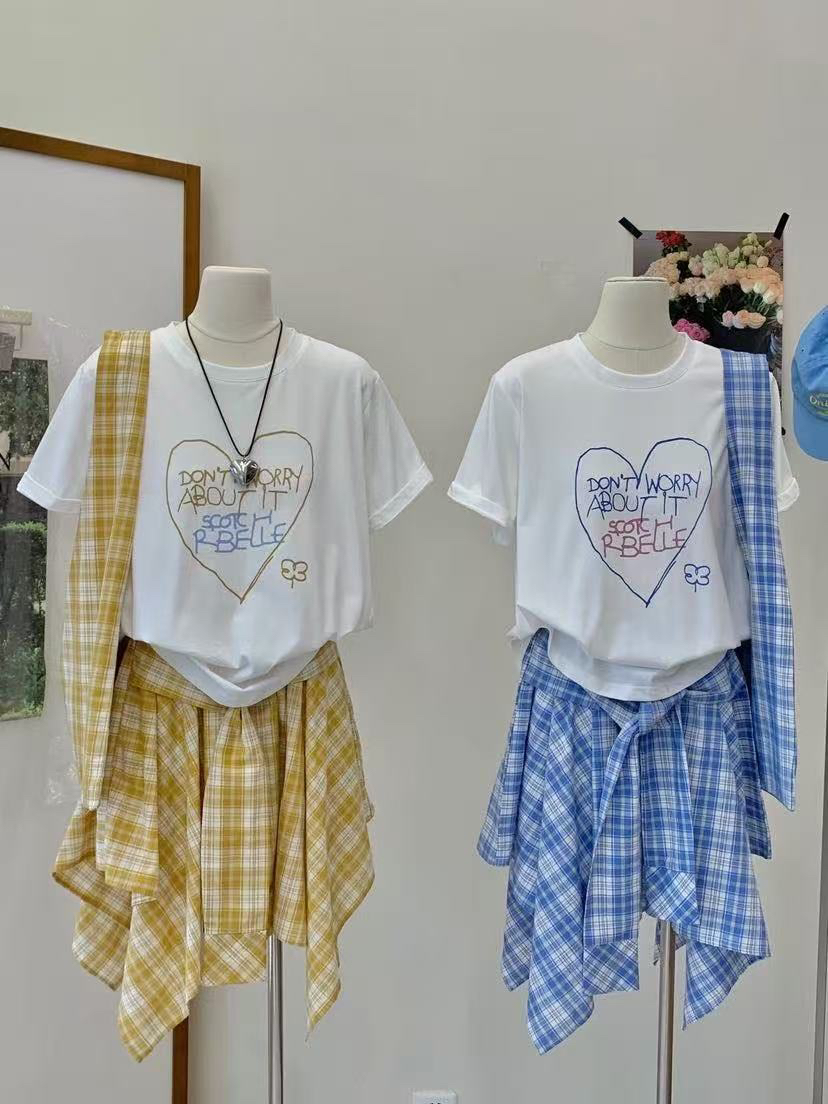 susan@DS131 韩系休闲爱心短袖上衣 7-9