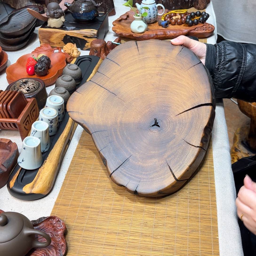 25缅甸柚木随形底座