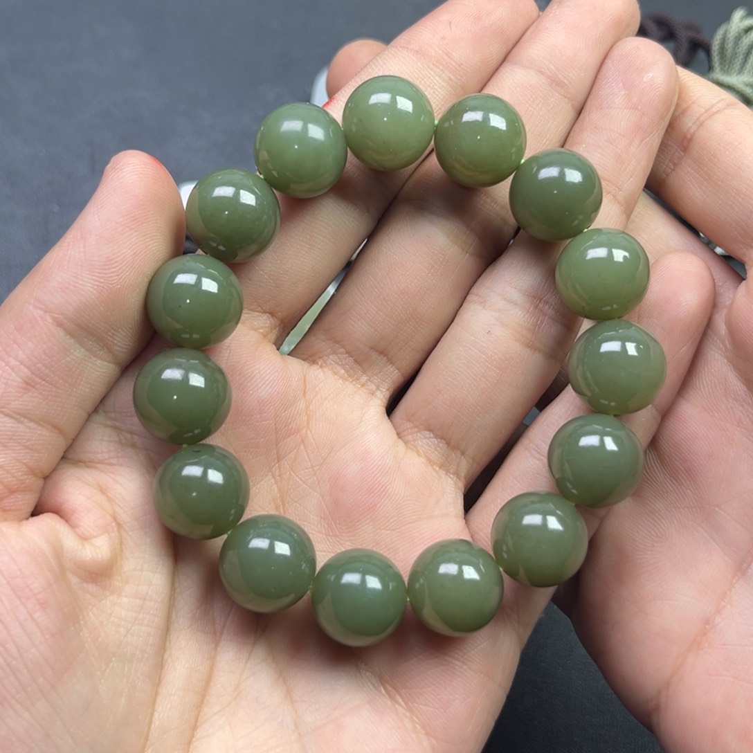 和田玉手链未镶嵌多样性新疆青黄口卡14