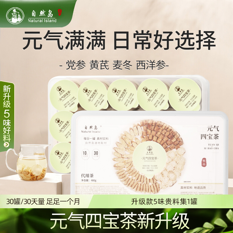 党参麦冬黄芪西洋参元气四宝茶组合沙苑子柏子仁花禾睡眠饮