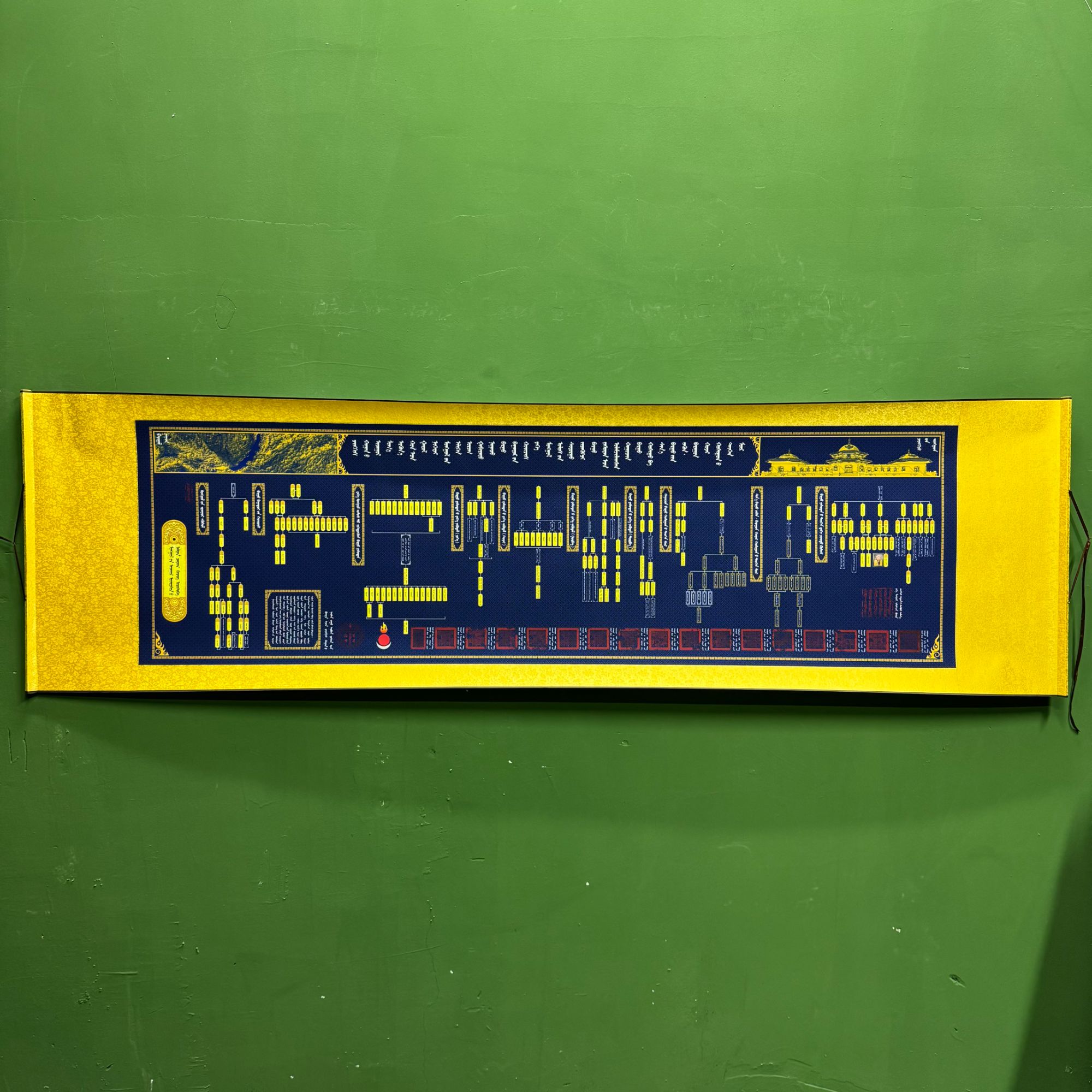 巴尔虎蒙古元素族谱装饰画挂画客厅玄关蒙古风格装饰品