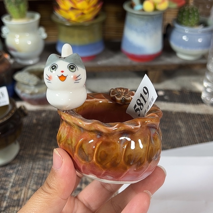 口4.5 手工花盆满30元包邮