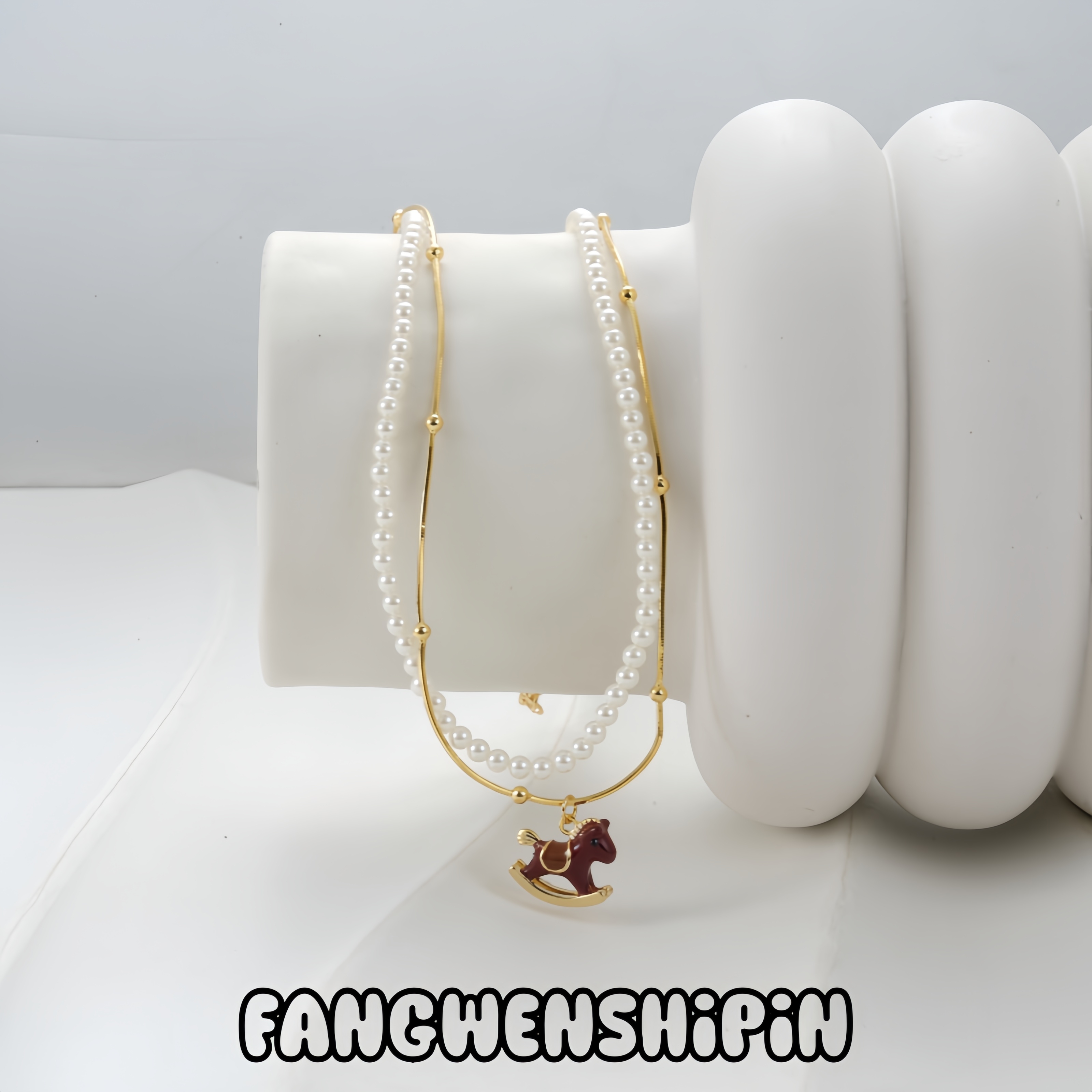 铜合金仿珍珠项链 项链5042（链长 长款46+6cm 短款46+3）